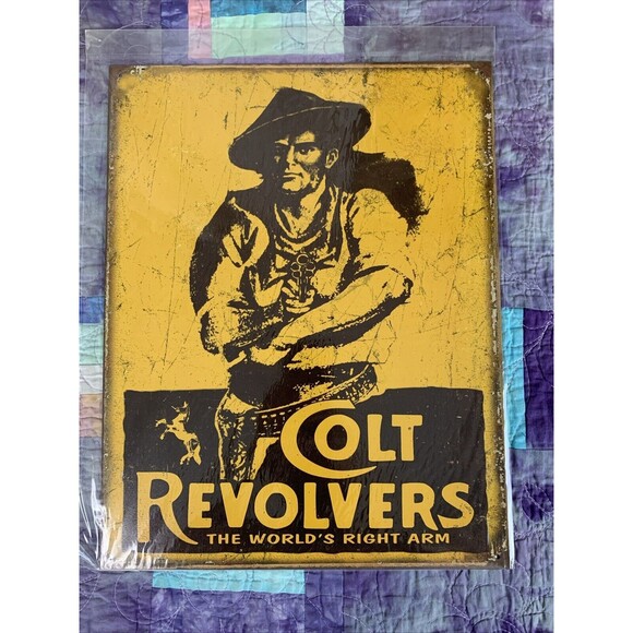 Desperate Enterprises, Inc Other - Colt Revolvers Reproduction Tin Advertising Sign 12.5x18 inch Western Decor